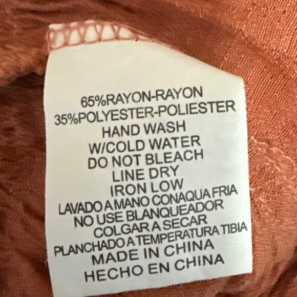 Bacio Brown Pom Pom Tassel Embellished Ruffle Boho Western Blouse Top Size S - Picture 5 of 5